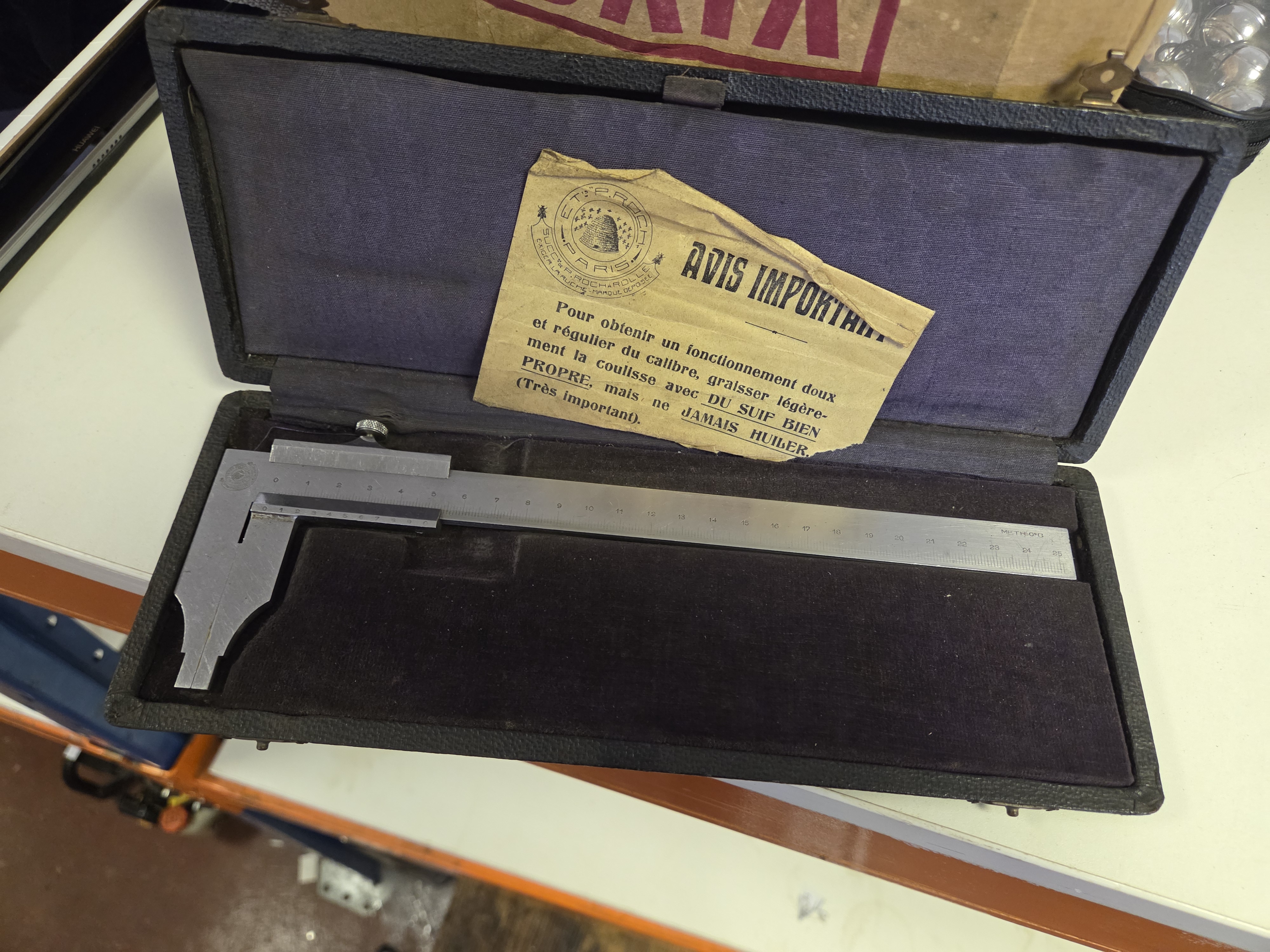 P. Roch Paris Vernier Caliper in Original Fitted Case