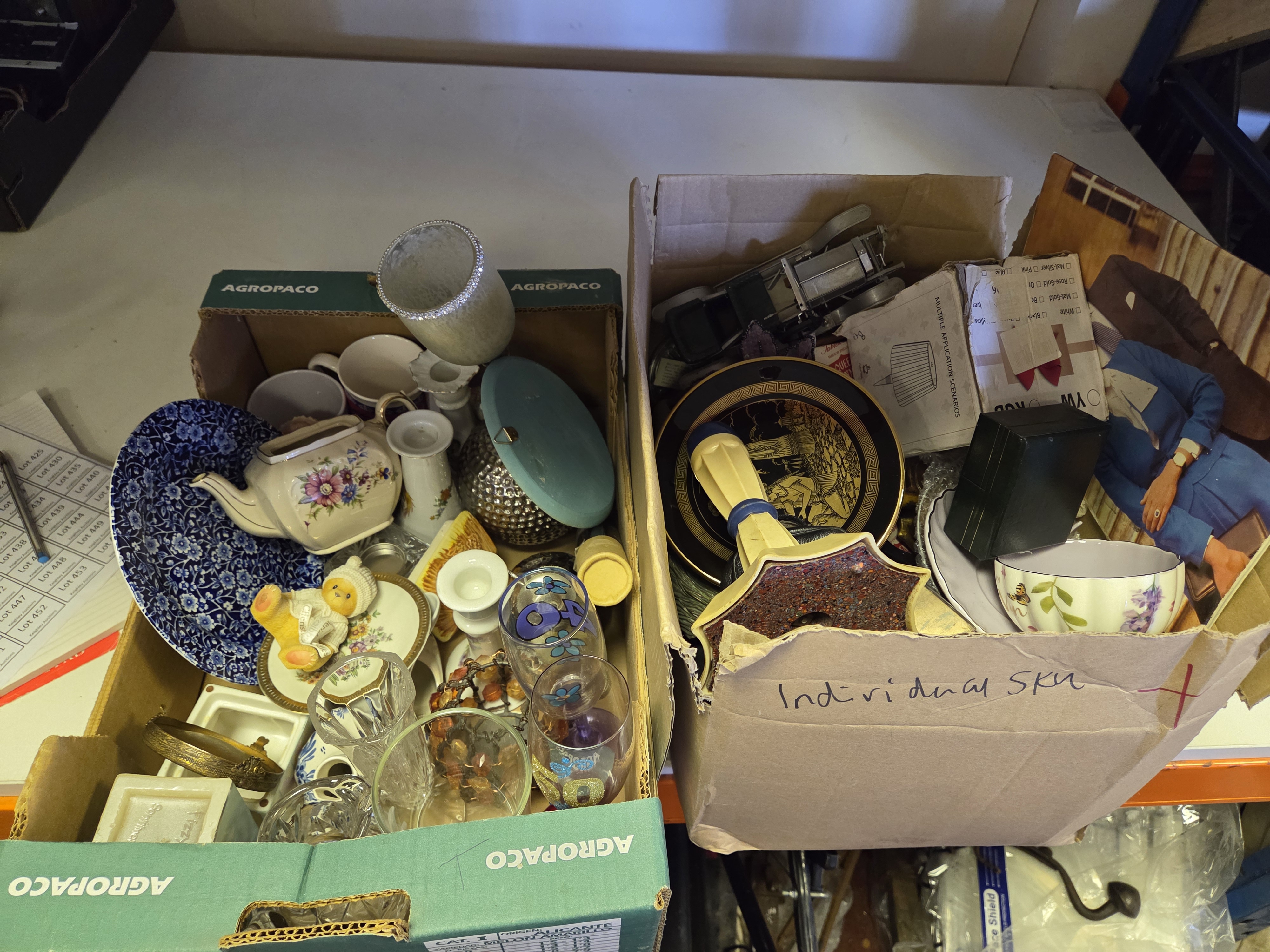Two Boxes of Miscellaneous Ceramic and Glass Kitchenware and Decorative Collectables