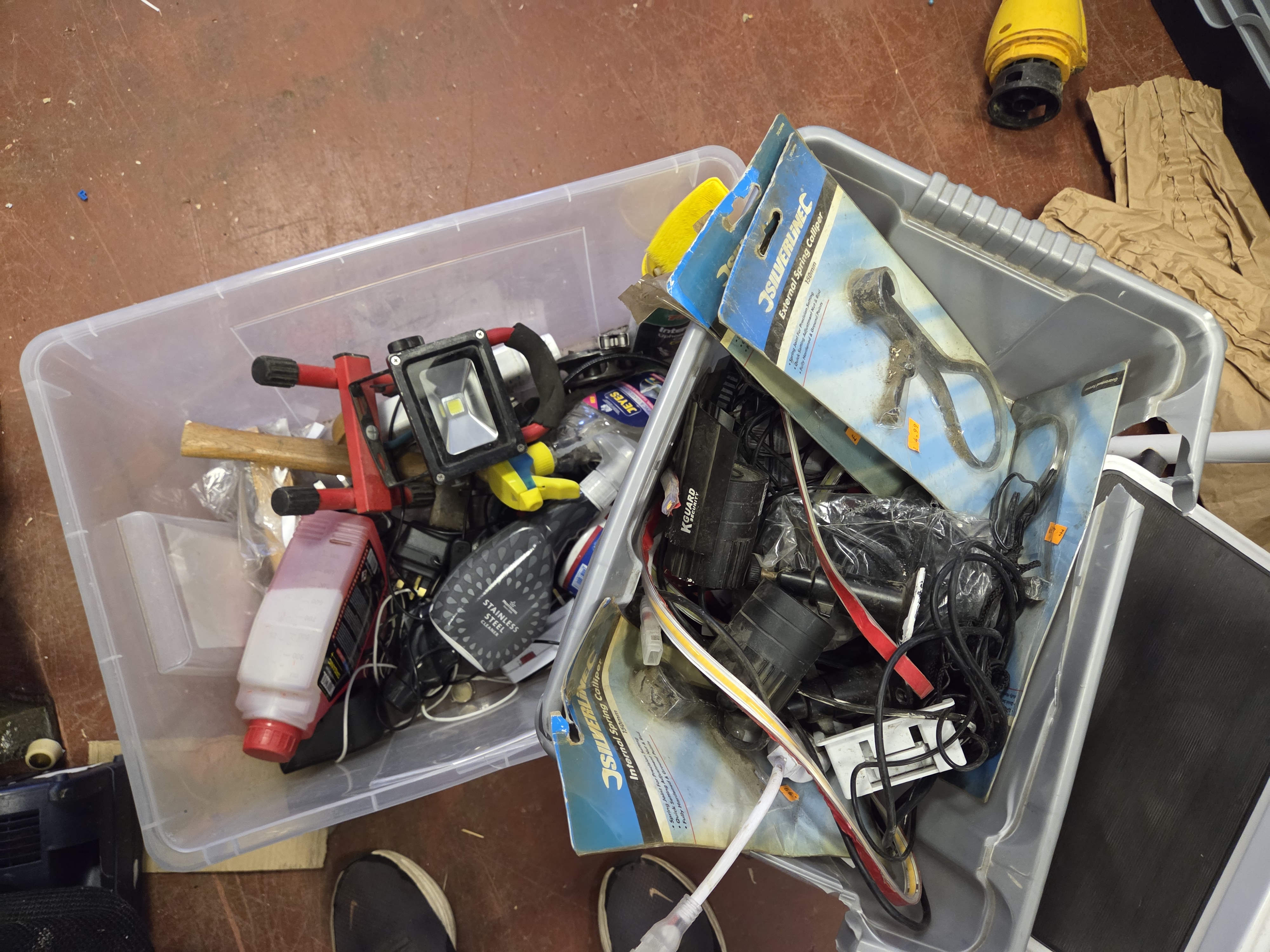 Two Boxes of Workshop Tools and Accessories Including Silverline and KGuard
