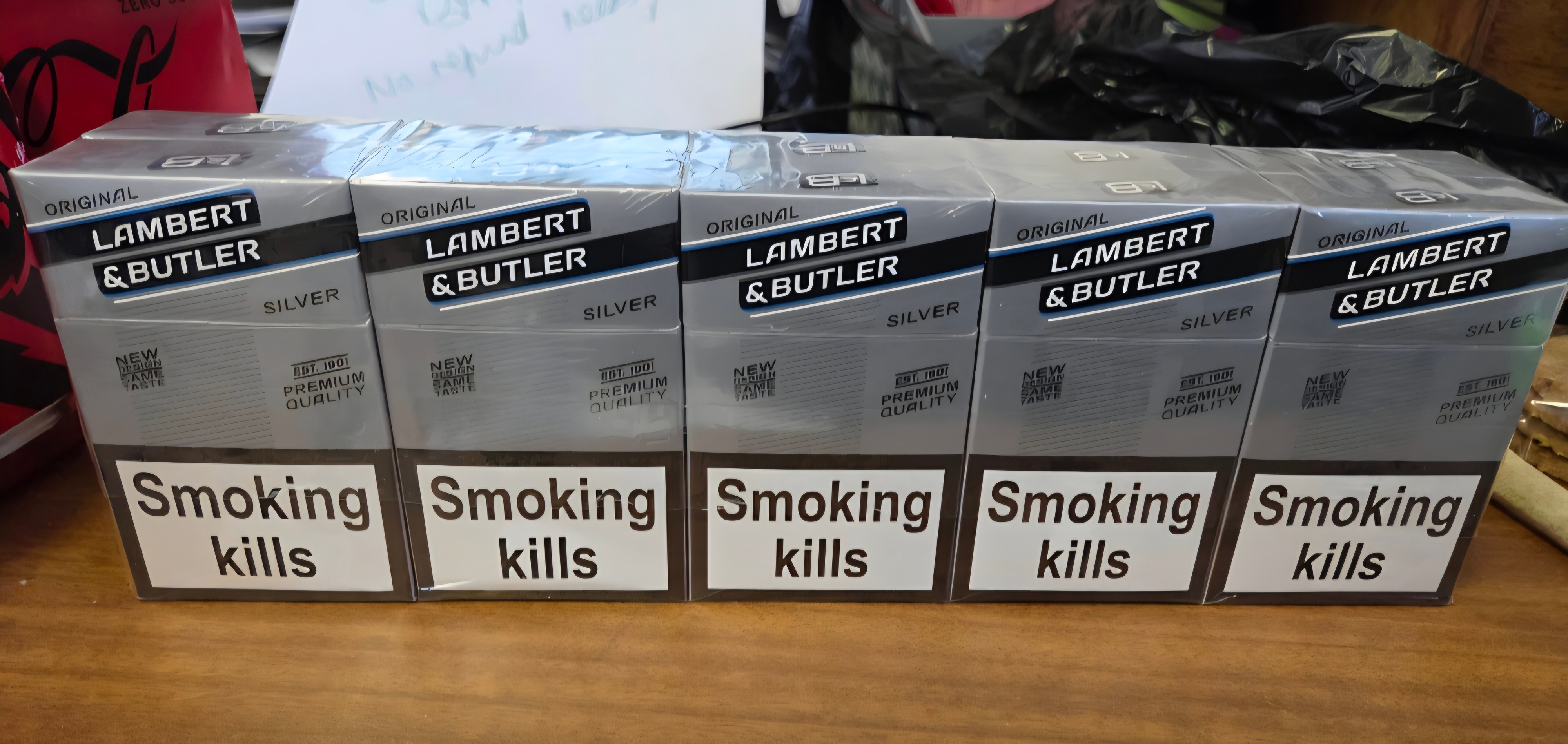 A Sleeve of Lambert & Butler Original Silver Kingsize Cigarettes