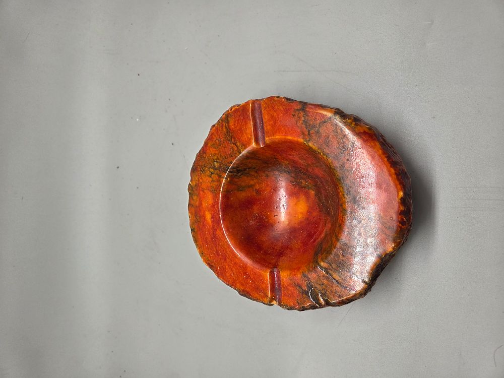 Lot 234 – Hand Carved Polished Mid Century Alabaster Ashtray