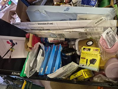 A Box of Mainly New Items Including Safety 1st Extensions and Steger Transformers
