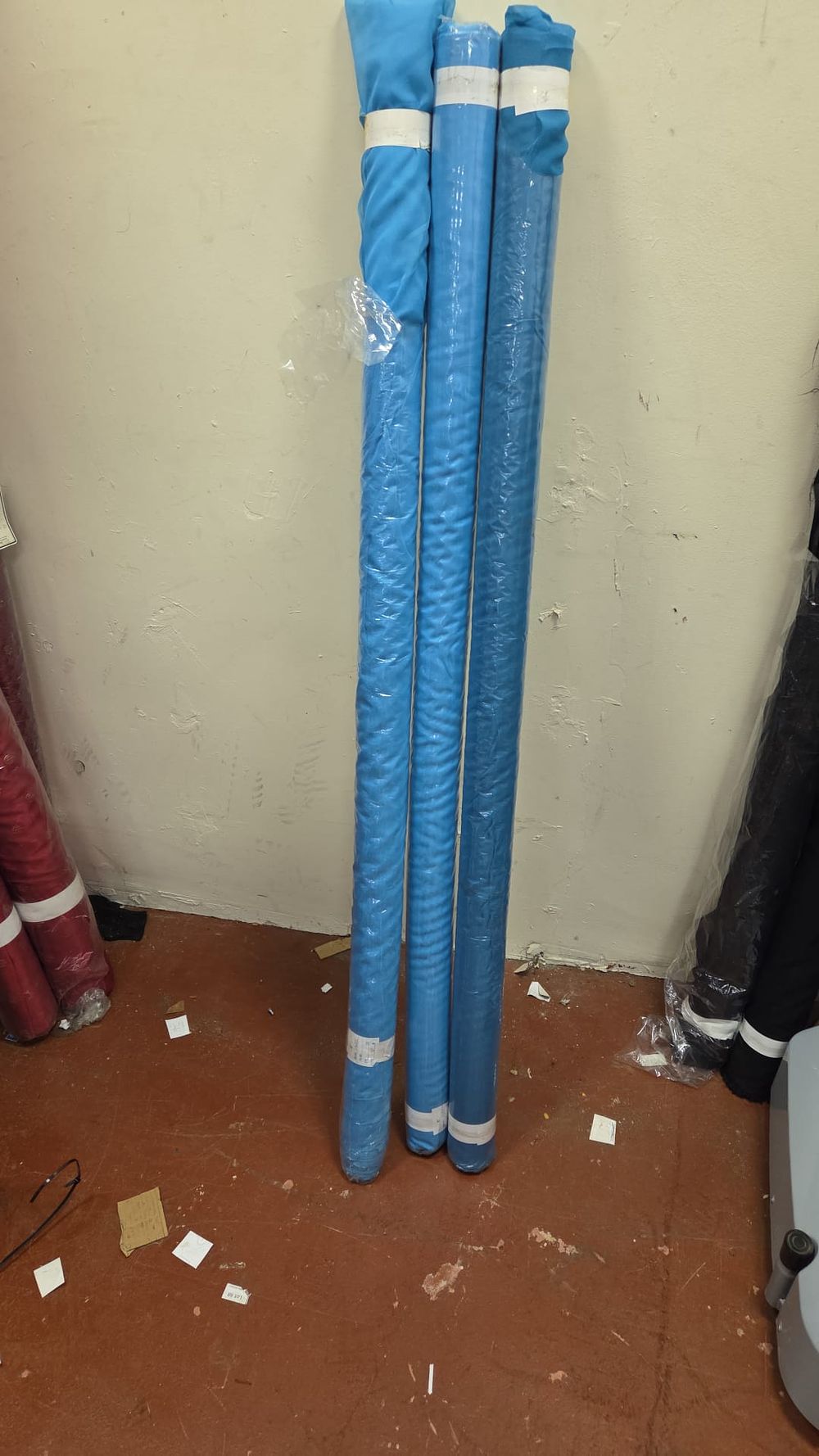 Lot 194 – Three Rolls of Blue Fabric (colour may differ slightly from image)
