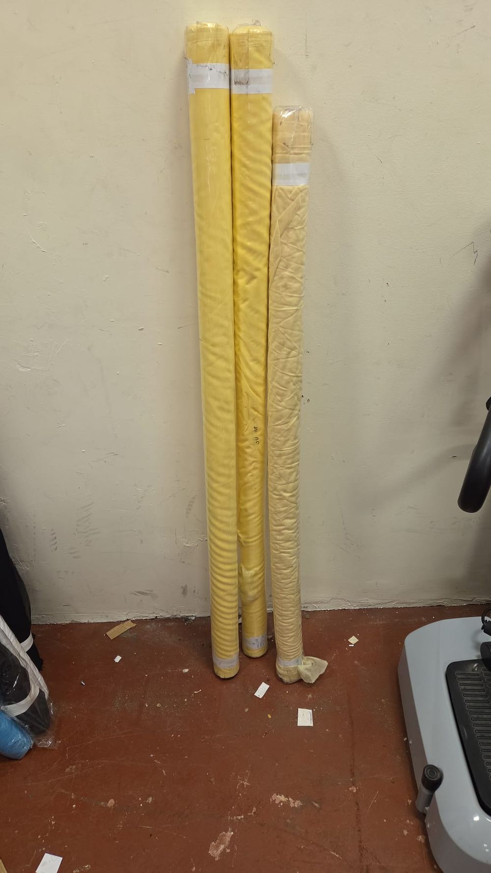 Lot 198 – Three Rolls of Yellow Textured Fabric (colour may differ slightly from image)