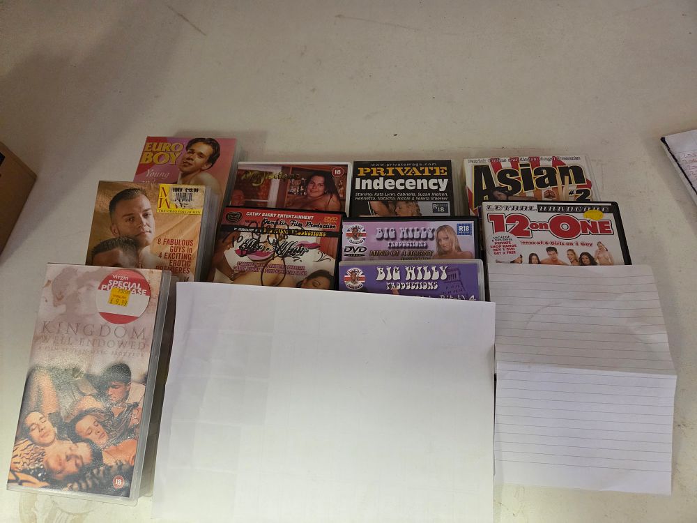 Lot 214 – An Assortment of Adult Interest DVDs and VHS Tapes including Cathy Barry