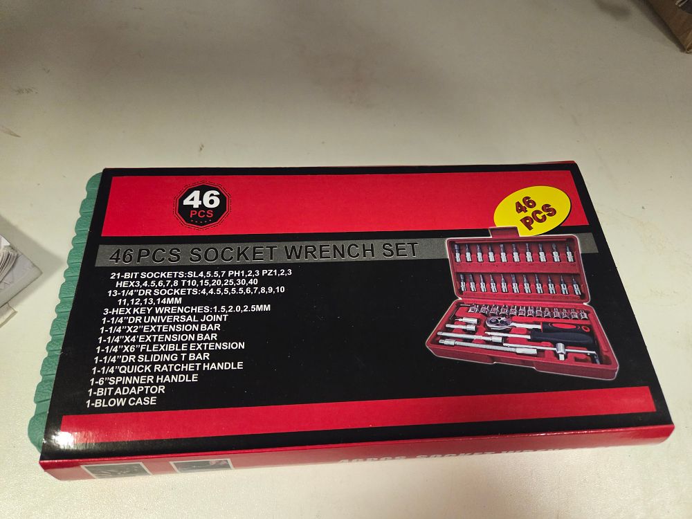 Lot 277 – 46 Piece 1/4 inch Drive Socket Wrench Set in retail packaging