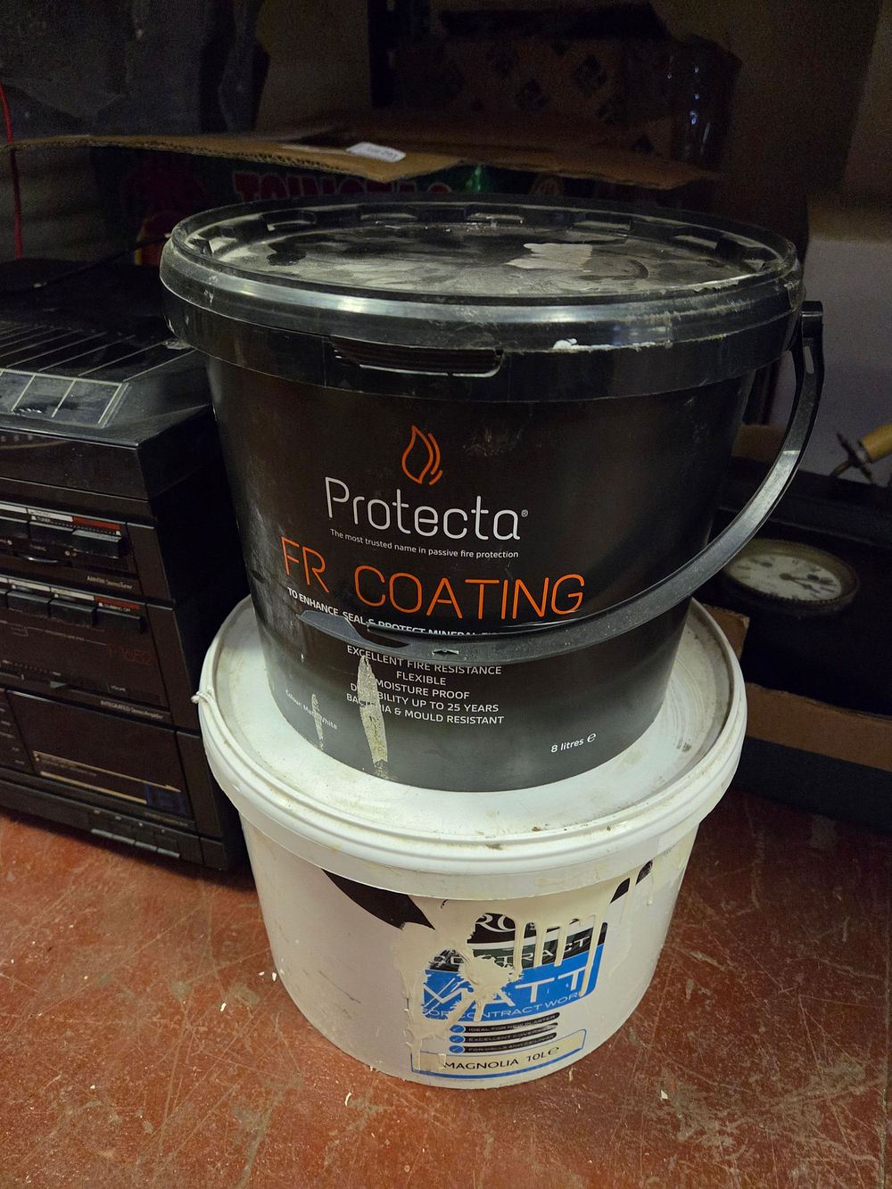 Lot 319 – Two Buckets of Protecta FR Coating and Contractor Matt Magnolia Interior Paint