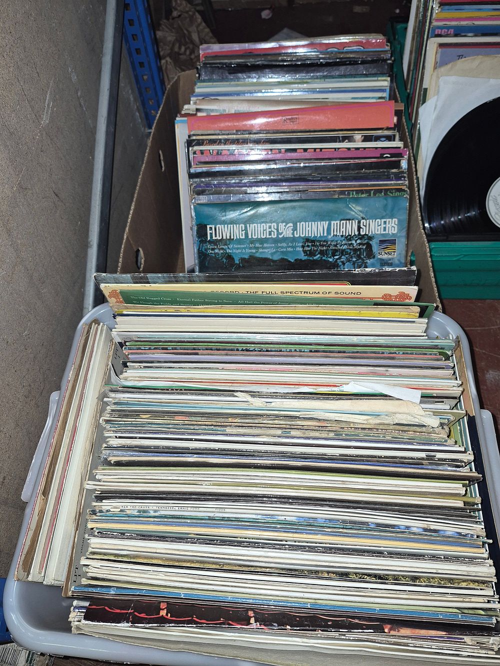 Lot 11 – Two Boxes of Vinyl LPs Including The Johnny Mann Singers and Tennessee Ernie Ford