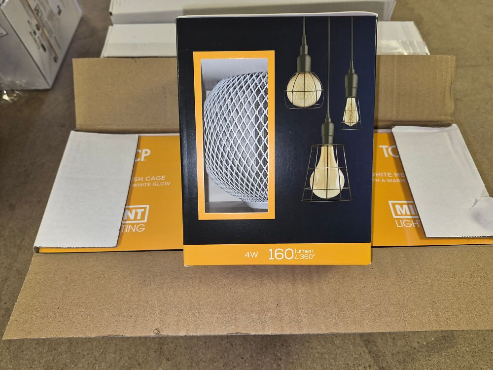 Lot 14 – Three TCP Decorative LED White Wire Effect Globe light bulbs unused in original packaging