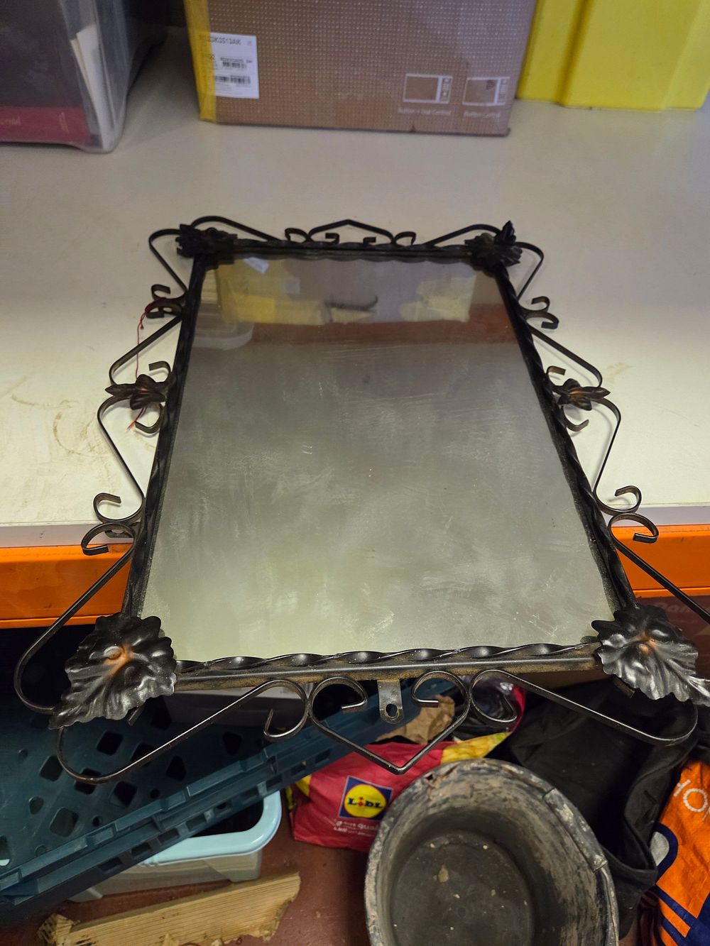 Lot 134 – Rectangular Spanish Style Wrought Iron Wall Mirror