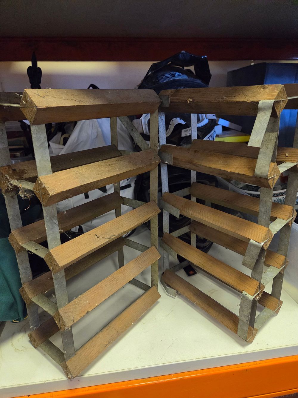 Lot 138 – Two Wood and Galvanised Metal Modular Wine Racks