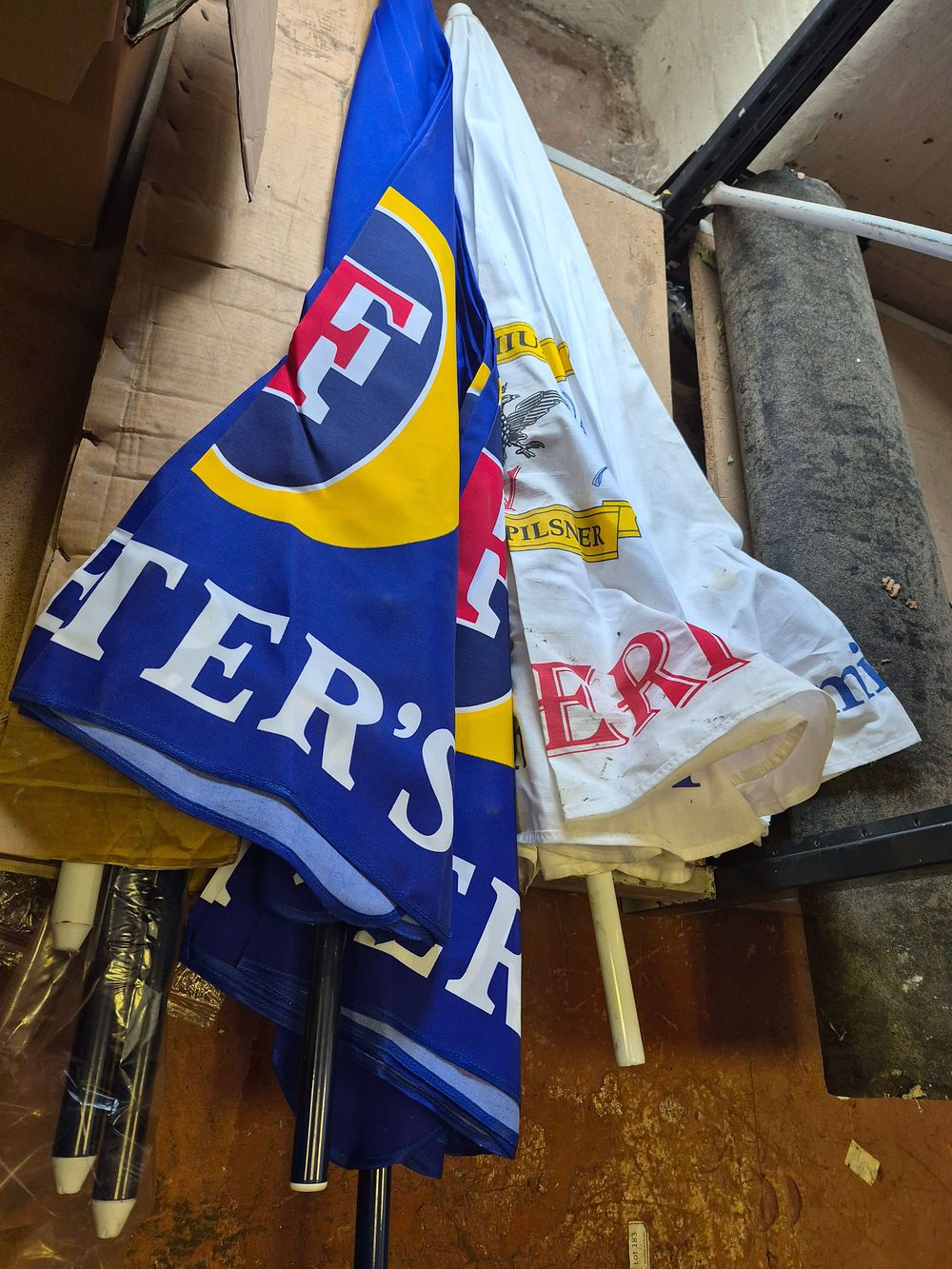 Lot 159 – Three Foster’s and Holsten Promotional Commercial Garden Umbrellas