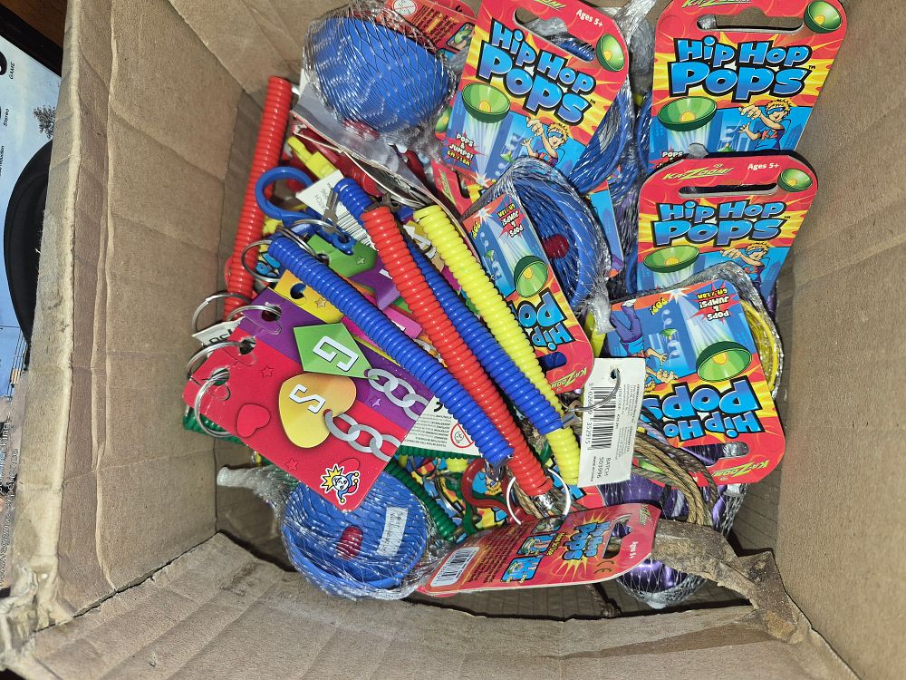 Lot 178 – A Group of Kazoom! Hip Hop Pops and Plastic Coiled Spring Keychains