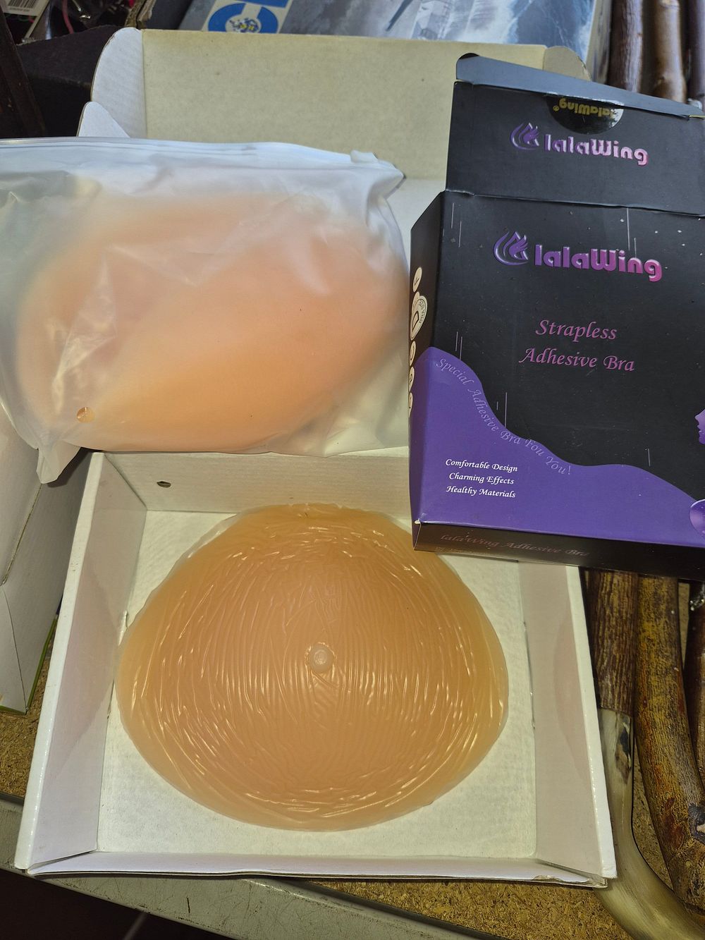 Lot 182 – LalaWing Strapless Adhesive Bra and Silicone Breast Form boxed