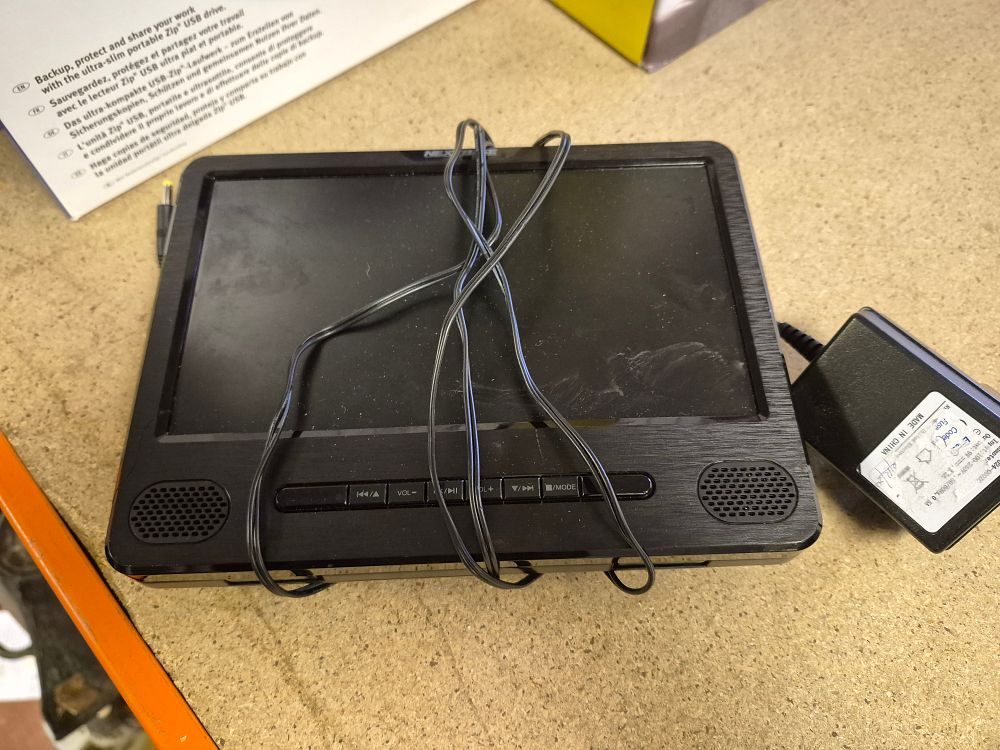 Lot 3 – Nextbase Portable DVD Player and Adapter working order