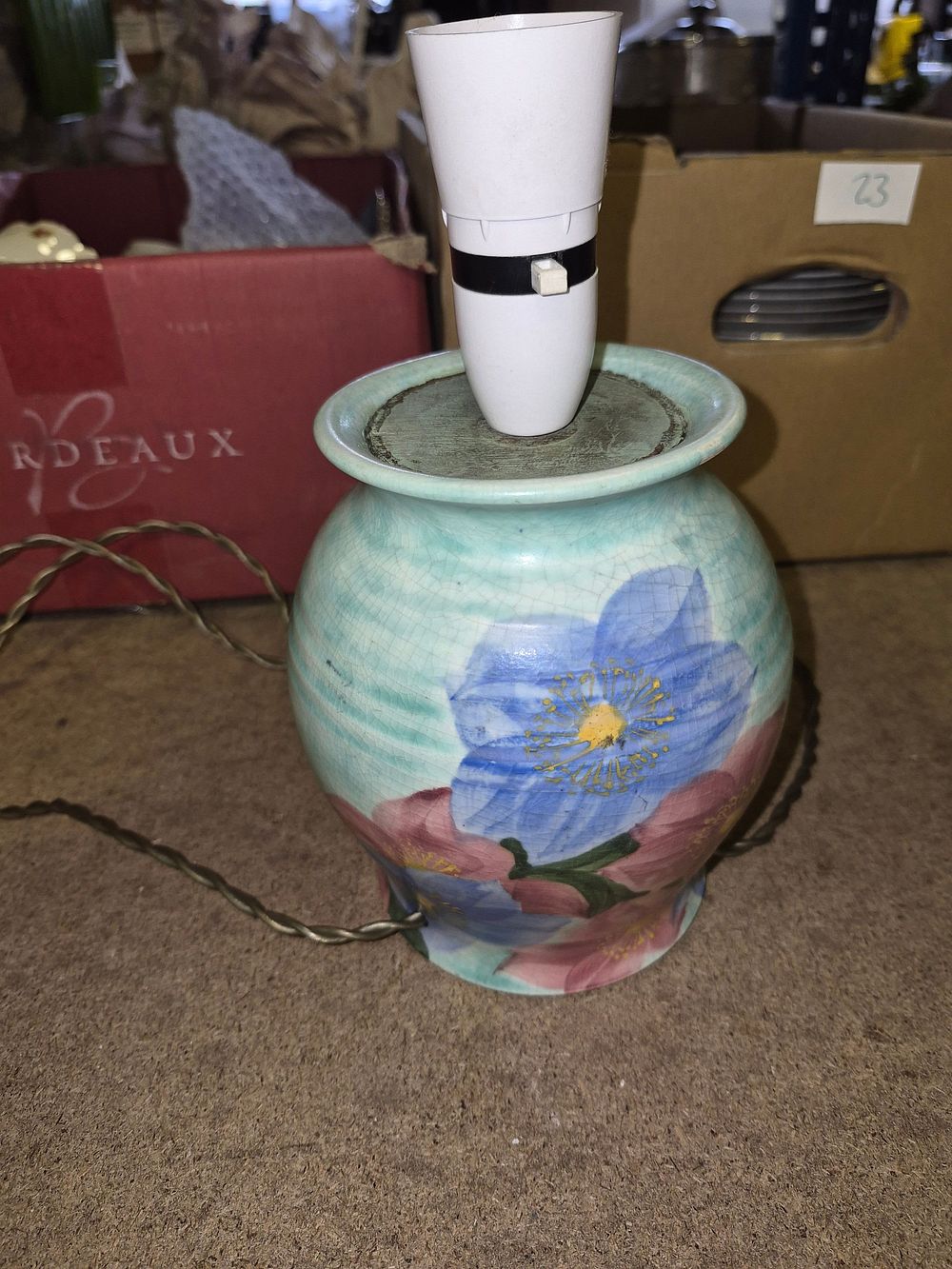 Lot 25 – E. Radford Hand Painted Floral Ceramic Table Lamp