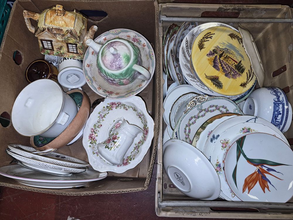 Lot 32 – Two Boxes of Miscellaneous Ceramic Tableware and Decorative Items Including Royal Doulton