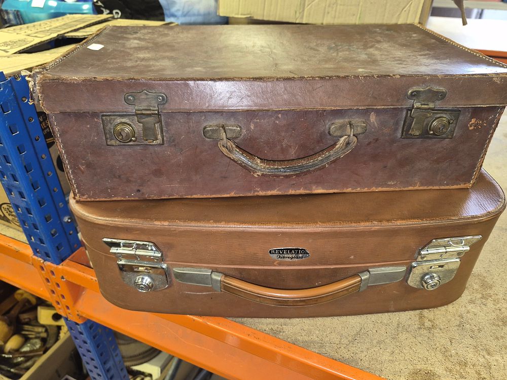 Lot 37 – Two Vintage Suitcases Including Revelation Fibreglass Model