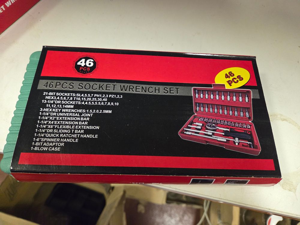 Lot 68 – 46 Piece 1/4 Inch Drive Socket Wrench Set in original packaging