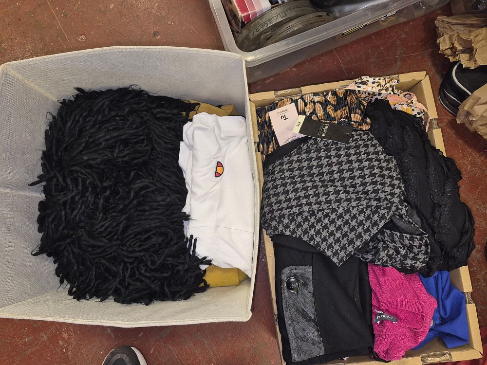 Lot 114 – Two Boxes of Mixed Apparel Including Ellesse, Laura Ashley, Tu Woman, and Papaya some with Tags