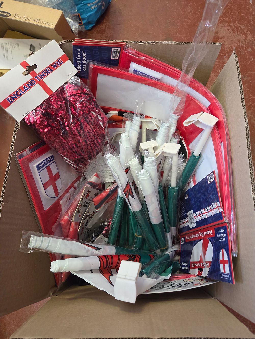 Lot 106 – A Collection of England National Football Team Supporter Merchandise and Novelties