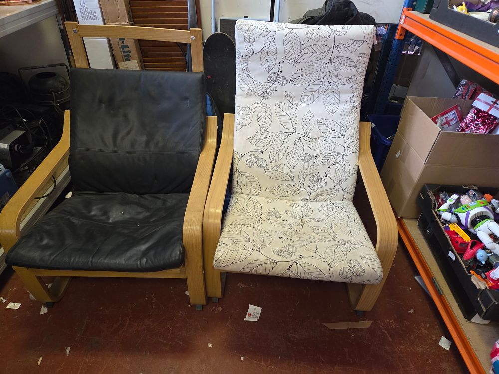 Lot 113 – Two Ikea Cantilevered Bentwood Lounge Chairs