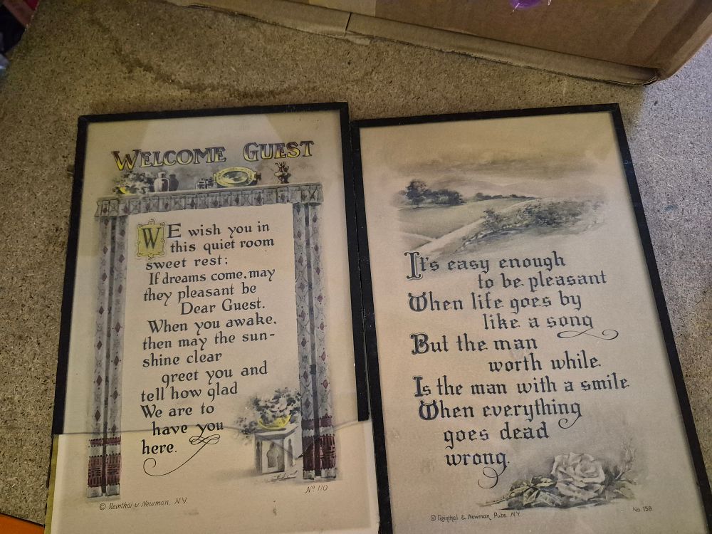 Lot 124 – Two Reinthal & Newman Printed Motto Prints