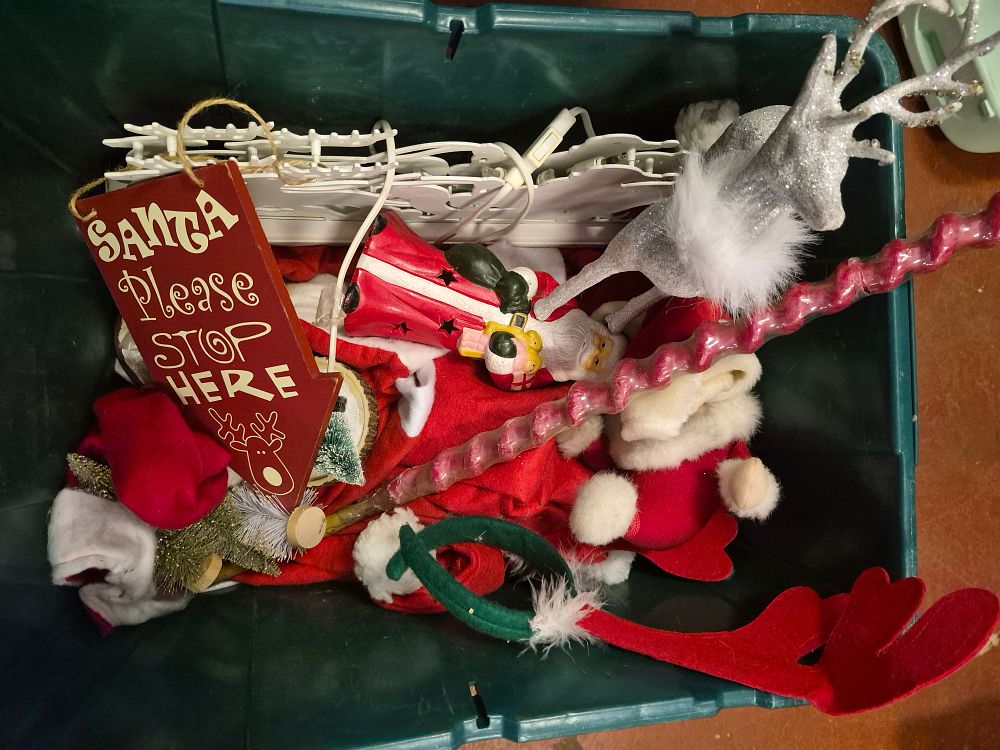 Lot 171 – A Box of Festive Christmas Decorations and Costume Accessories