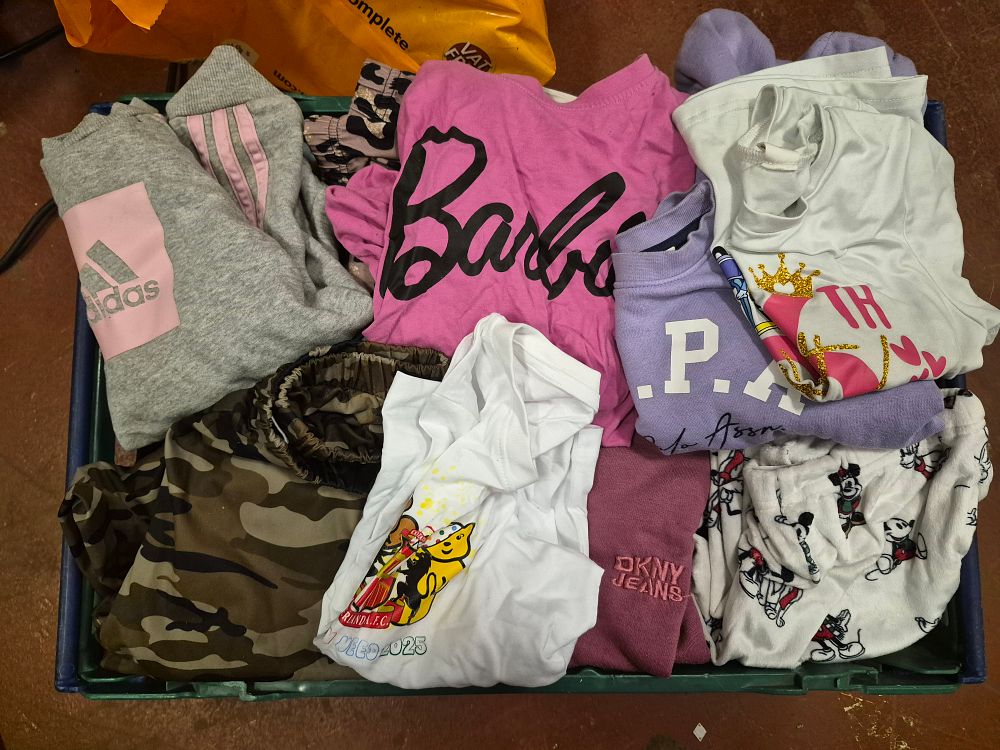 Lot 176 – A Box of Children’s and Infants’ Clothing Including Adidas, Barbie, DKNY Jeans, and U.S. Polo Assn.