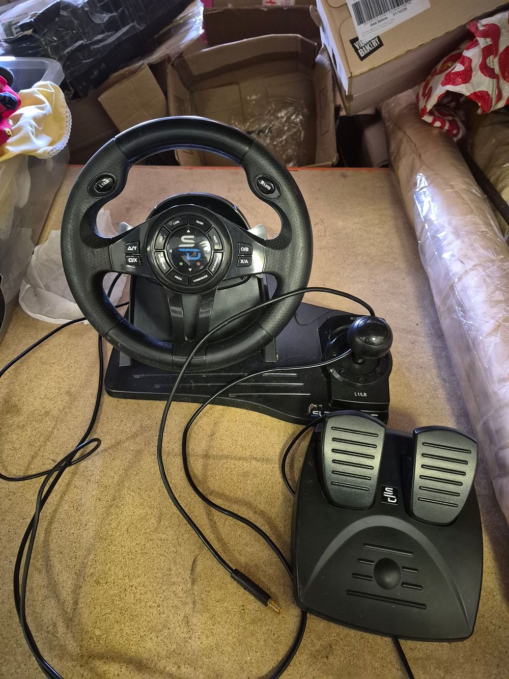 Lot 180 – Subsonic Superdrive GS 550 Racing Wheel and Pedals