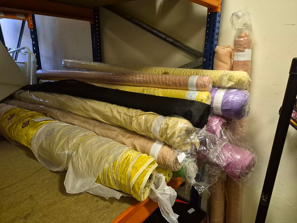 Lot 201 – A Large Selection of Wholesale Fabric Rolls Including Asahikasei Cupro new stock
