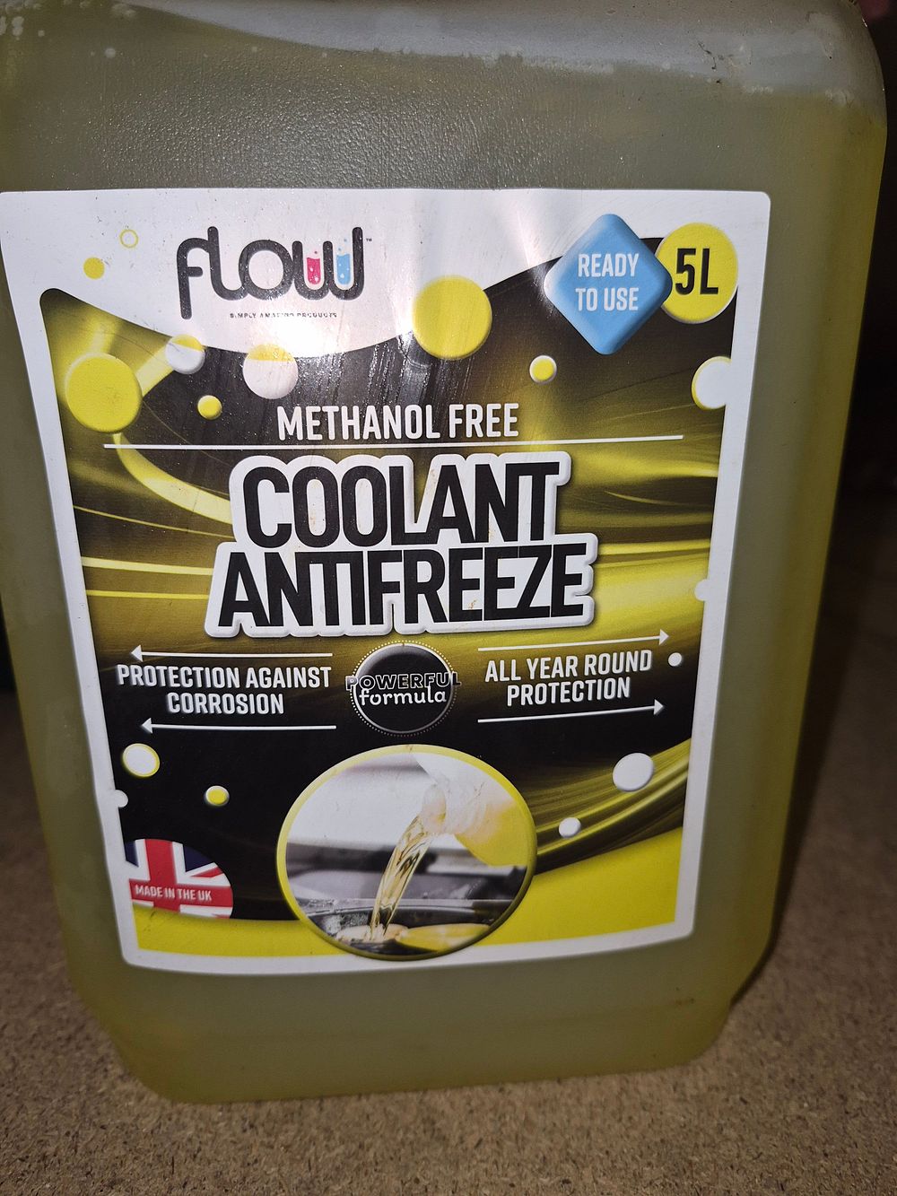 Lot 204 – Flow 5 Litre Coolant Antifreeze ready to use