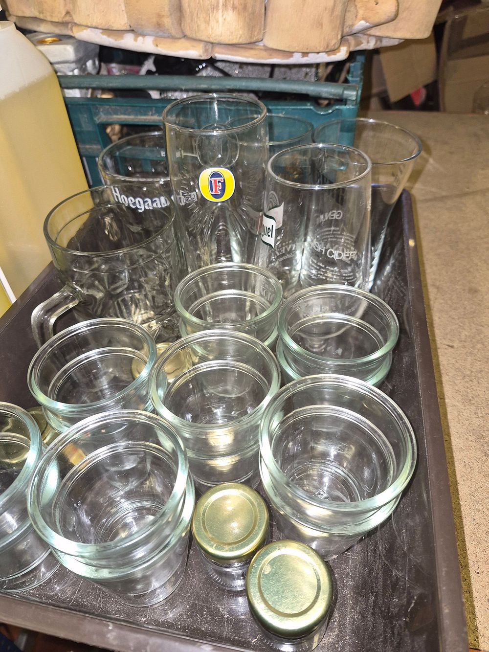 Lot 205 – A Collection of Assorted Glassware Including Hoegaarden, Bulmers, and Foster’s Branded Glassware