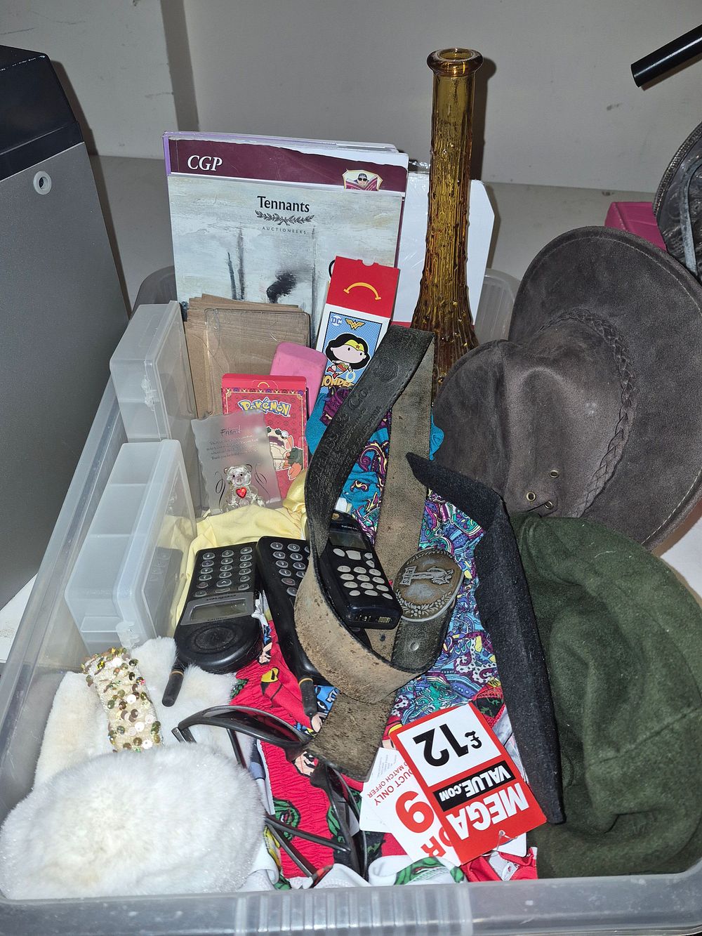 Lot 207 – A Box of Miscellaneous Fashion Accessories, Electronics, and Ephemera