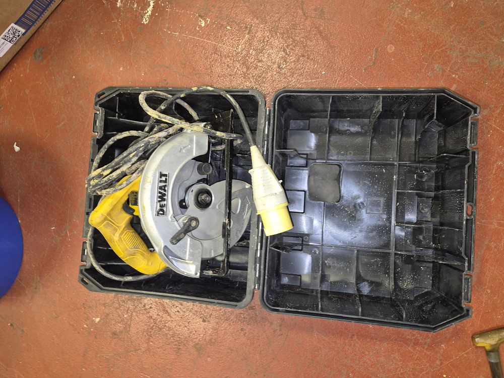 Lot 210 – DeWalt 110v Circular Saw with Case