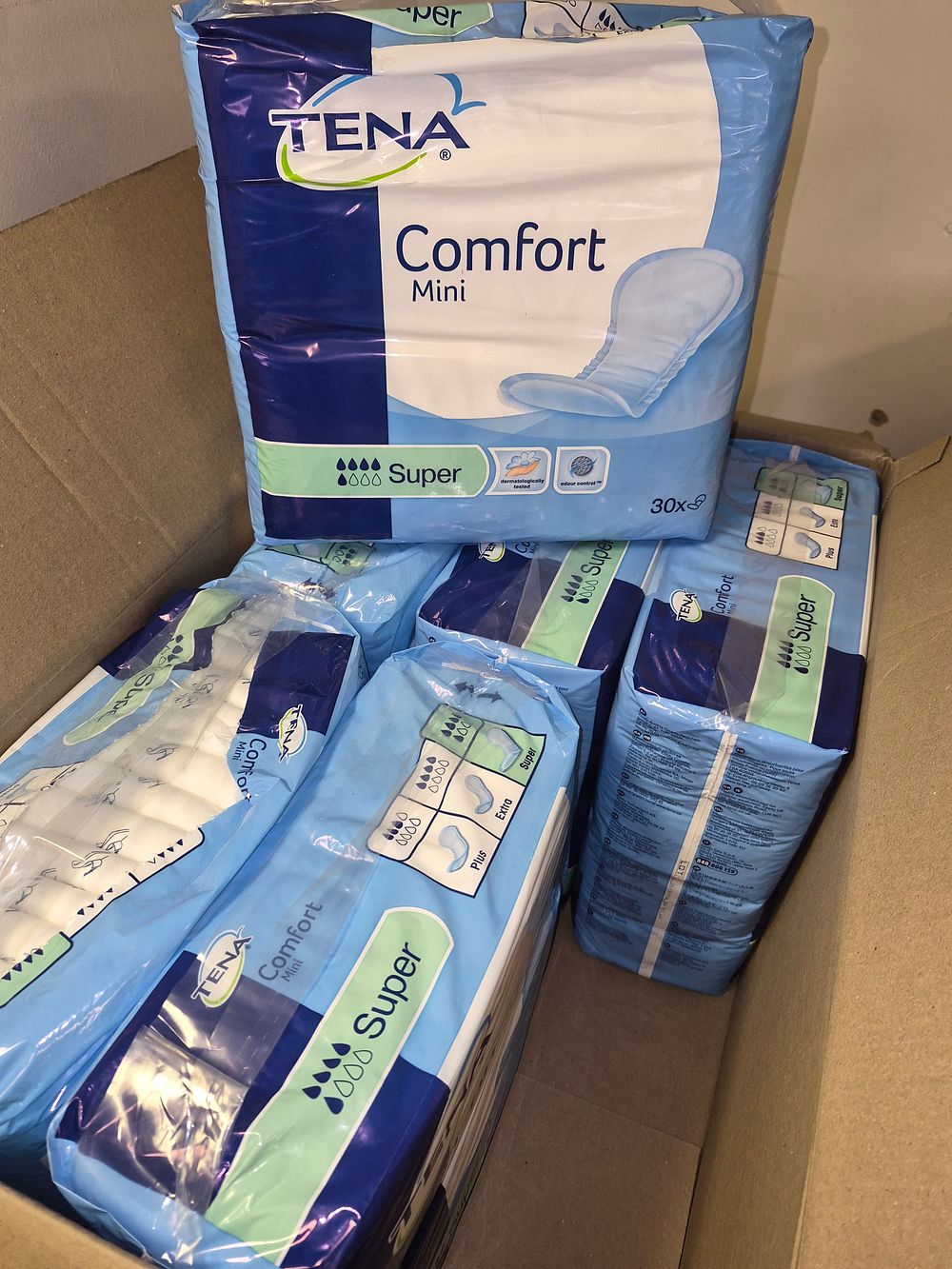 Lot 227 – Six Packs of TENA Comfort Mini Super Incontinence Pads
