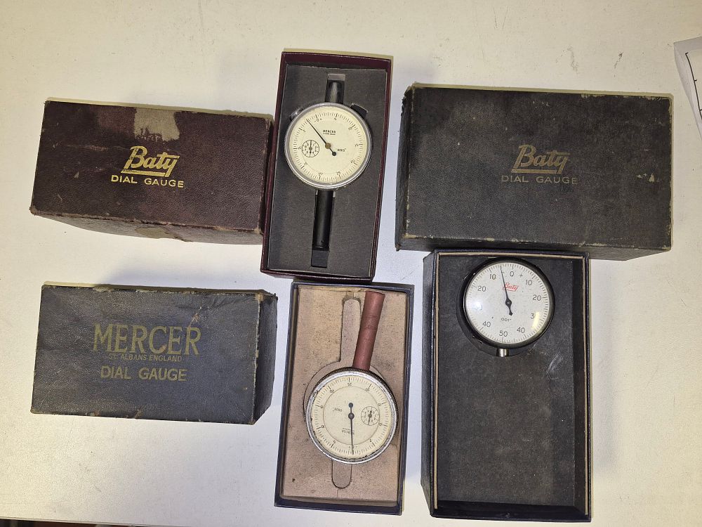 Lot 233 – A Collection of Mercer and Baty Dial Gauges in Original Boxes