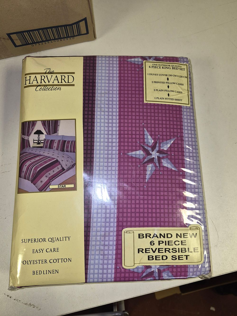 Lot 243 – The Harvard Collection Star 6 Piece King Bed Set brand new