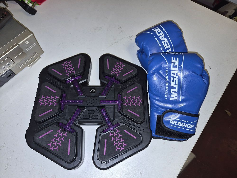 Lot 268 – A WUSAGE Music Boxing Machine and Pair of Boxing Gloves