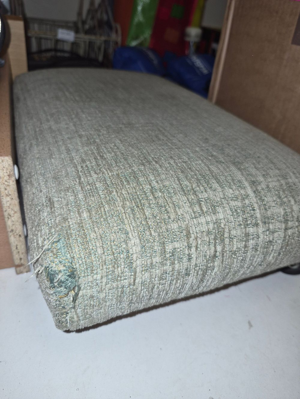 Lot 272 – Contemporary Upholstered Rectangular Footstool on Casters