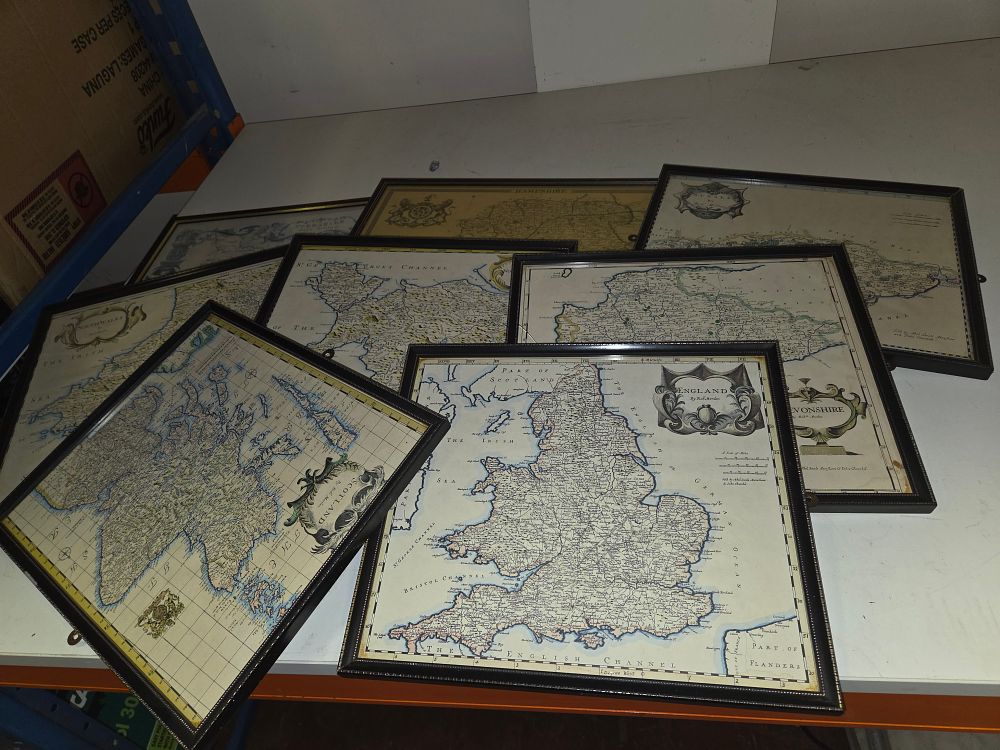 Lot 304 – An Assortment of Robert Morden-style Framed Regional Map Prints