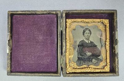 Mid-19th Century Cased Ambrotype of a Seated Woman A mid-19th century cased ambrotype 