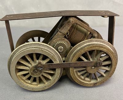 Antique Pre-War Model Train Frame & Wheels Standard gauge train frame with wheels. Untested and 