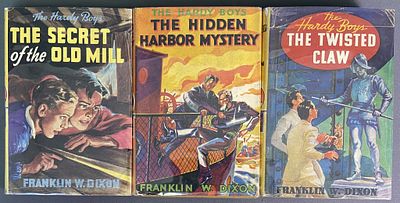 Early Edition Hardy Boys Books Set of Three The Secret of the Old Mill, The Twisted Claw, and 