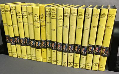 Nancy Drew Book Set Eighteen Volumes Set of 18 Nancy Drew books by Carolyn Keene, published by 