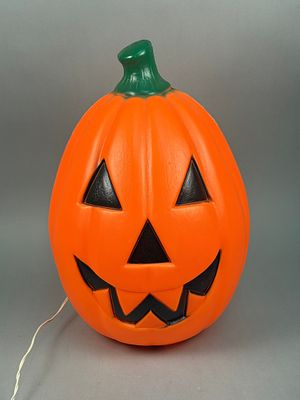 A Vintage General Foam Plastics Corp. Halloween Blow Mold Jack-O'-Lantern. A vintage General 