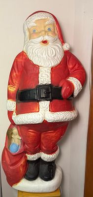 Vintage Empire Plastic Santa Claus Blow Mold Figure 58 inches Tall. Almost 5 feet tall! A 