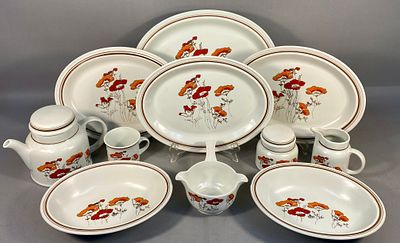 A Collection of Royal Doulton Fieldflower Lambethware Dinnerware, Dated 1976. A collection of 