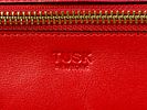 TUSK NEW YORK Red Leather Continental Bifold Wallet with Snap Closure. A TUSK NEW YORK red Image - 2