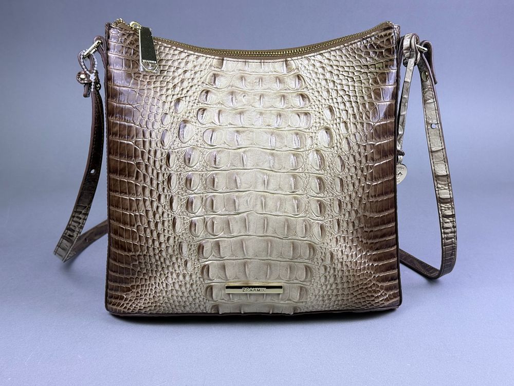 Brahmin Katie Melbourne Embossed Leather Crossbody Bag Purse. A modern Brahmin Katie Melbourne 